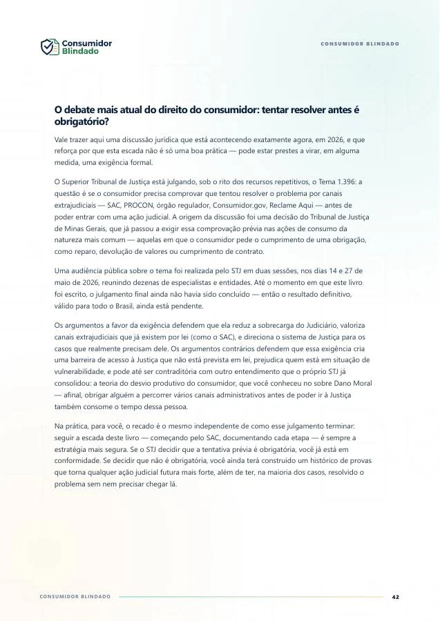 Página interna do Consumidor Blindado